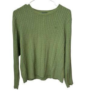 Izod Cable Knit Sweater Women’s Size XL Green